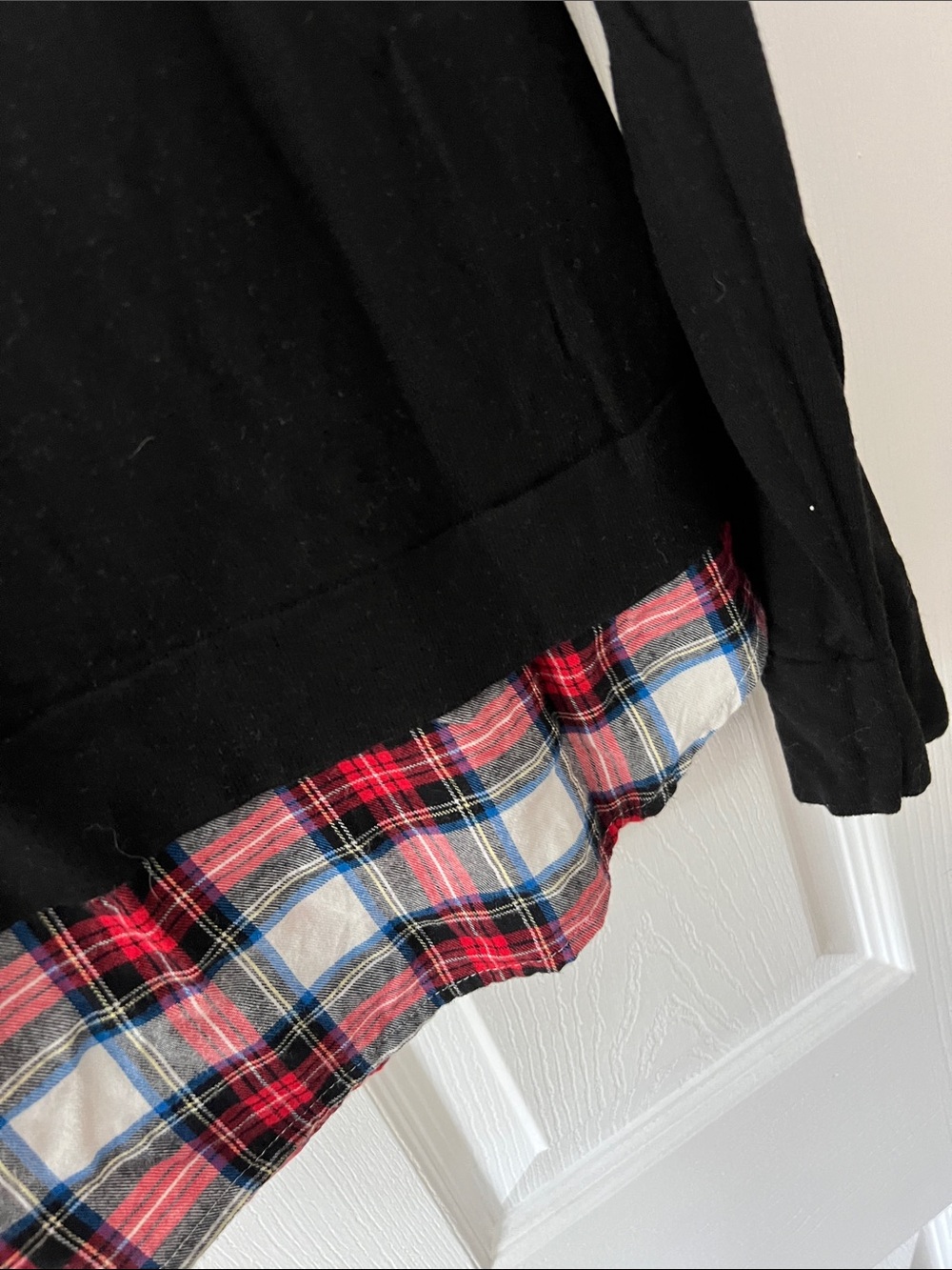J. Crew Black Sweater with Red & Blue Plaid Shirt Detail - Picture 3 of 8